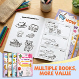 How to Draw Anything for Kids 4-Book Set, Easy Step by Step Drawing Activity Books for Children, Cute Doodle and Sketch Practice Collection