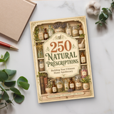 Desk flat-lay with 250 Natural Prescriptions paperback