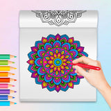Printed mandala style coloring pages for relaxation