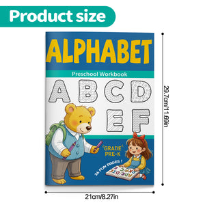 Kids alphabet workbook with color trace and find activities