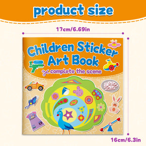 Sticker Scene Activity Book for Kids, Complete the Picture Art Book with Creative Matching, Visual Thinking, Fine Motor Practice, and Early Learning Fun