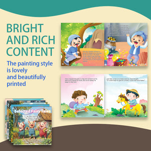 Selected Fairy Tales 5-Book Set for Kids, Children’s Picture Story Book Collection Featuring Happy Hans, The Three Little Pigs, Pulling the Turnip, Little Bunny Be Good, and The Little Match Girl