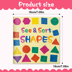Toddler sensory book about shape recognition, sorting skills, and early cognitive learning