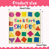 Toddler sensory book about shape recognition, sorting skills, and early cognitive learning