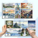 Printed educational picture book with colorful geography and world awareness illustrations
