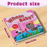 Product size panel for Whose Baby Push and Pull Board Book toddler board book
