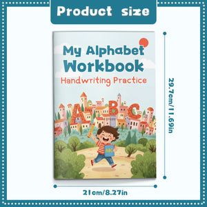 Alphabet coloring pages with picture vocabulary and word tracing