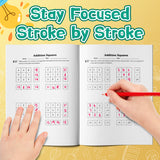 Printed arithmetic activity book for missing numbers equations and sums