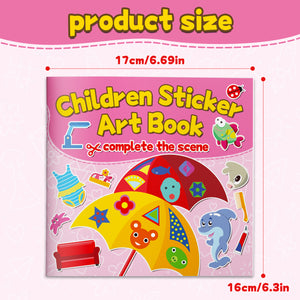 Creative Sticker Art Book for Kids, Complete the Scene Learning Activity Book with Matching Play, Fine Motor Skills, Visual Recognition, and Imagination Fun