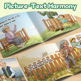 Printed opposites book with simple illustrations for early comparison learning