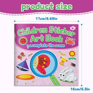 Preschool Sticker Art Activity Book, Complete the Picture and Scene Matching Book for Kids, Visual Skills, Fine Motor Practice, and Creative Learning Fun