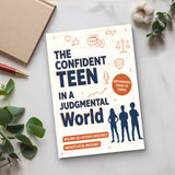 Desk flat-lay photo of teen confidence workbook with plant