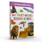 Printed interactive board book for first words and language development