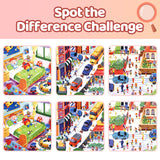 Printed school-themed visual puzzle activity book for focus and classroom vocabulary