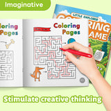 Printed coloring maze activity book for creative thinking practice