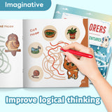 Printed Tiny Explorers workbook for logic practice and fine motor support