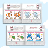 Printed visual puzzle book for children with find-the-difference challenges