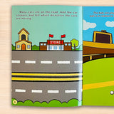 Printed preschool spatial thinking book with creative sticker play