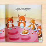 Printed preschool home vocabulary book with creative sticker play