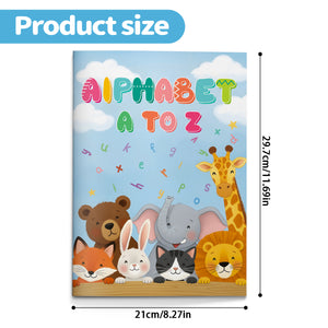 A-Z animal alphabet pages with trace the word practice