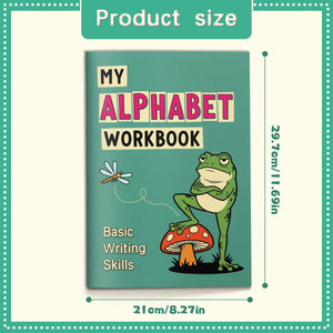 Alphabet handwriting pages with trace find and practice activities
