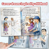 Printed pilot career picture book with simple sentences and first words