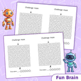 Challenge Maze Workbook for Kids, Hard Maze Puzzle Book with Tough Pathfinding Practice, Logic Training, Deep Focus Skills, and Brain Challenge Fun
