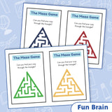 Printed shape maze book for pencil control and visual tracking