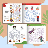 Printed kids attention training book for fun brain training and puzzle play
