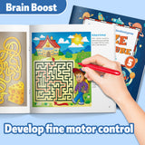 Printed expert space maze activity book for visual logic practice