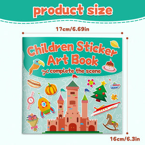 Children Sticker Art Book, Complete the Scene Activity Book for Kids, Creative Sticker Matching, Fine Motor Skills, Visual Learning, and Imagination Practice