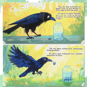 Paired Mounting-Bilingual Tales: The Thirsty Crow – English & Spanish Storybook