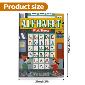 Kids alphabet worksheet book with upper and lower letters