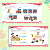 Printed preschool readiness book for numbers shapes and classroom learning