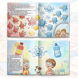 Printed STEM book for chemical reaction vocabulary and early science learning