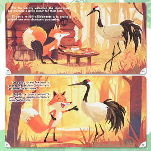 Paired Mounting-Bilingual Tales: The Fox and the Crane – English & Spanish Storybook