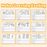 Printed alphabet copybook for letter M practice