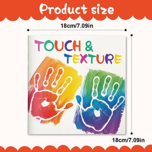 Toddler sensory book about tactile exploration, texture awareness, and early cognitive learning