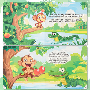 Paired Mounting-Bilingual Tales: The Monkey and the Crocodile – English & Spanish Storybook