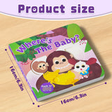 Product size panel for Where's The Baby Push and Pull Board Book toddler board book