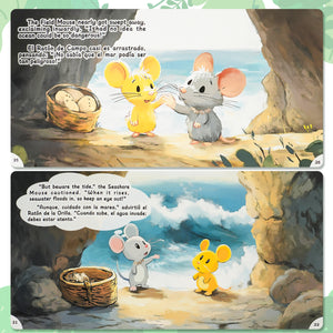 Paired Mounting-Bilingual Tales: The Field Mouse and the Seashore Mouse – English & Spanish Storybook
