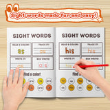 Printed sight words workbook with trace it write it and box writing