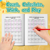 Printed math practice book for equations number fluency and calculation skills