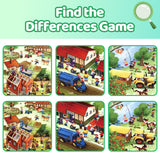Printed farm animal visual puzzle activity book for focus and vocabulary
