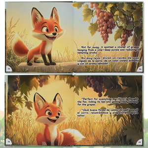 Hardcover Edition-Bilingual Tales: The Fox and the Grapes – English & Spanish Storybook