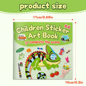 Kids Sticker Matching Book, Complete the Scene Creative Activity Book with Picture Play, Fine Motor Skills, Observation Practice, and Early Learning