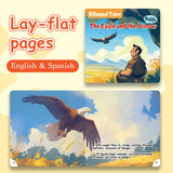 Lay-flat pages from The Eagle and the Arrow English-Spanish fable