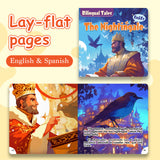 Lay-flat pages from The Nightingale English-Spanish fairy tale