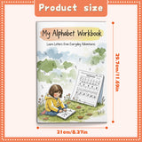 Alphabet activity pages with color by letter and tracing practice