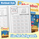 Printed letter tracing workbook with pencil control activities
